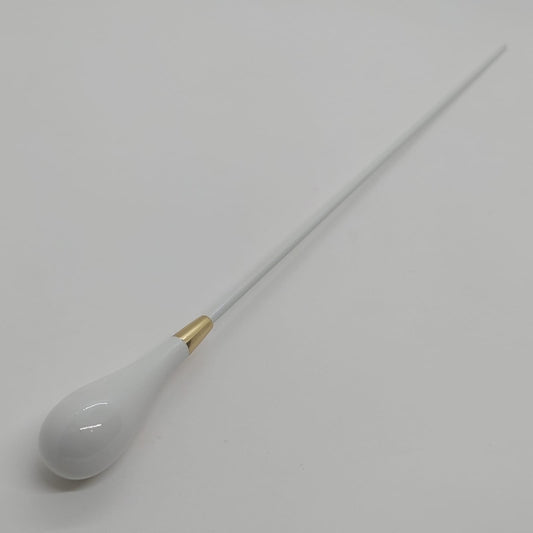 Batuta Clássica Madeira Colorida e Metal - Branco