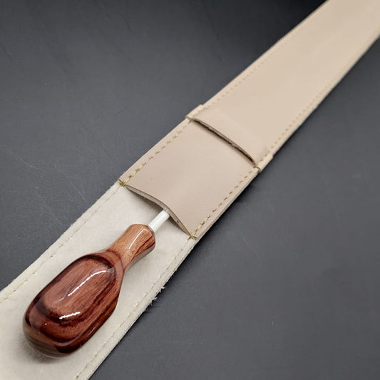 Combo - Batuta Anatômica Zebrawood 36cm (pera curta) e Case Bege