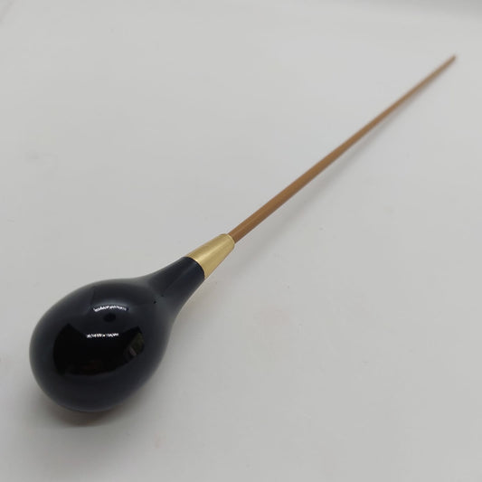 Batuta Clássica Bolinha Madeira Colorida e Metal - Preto