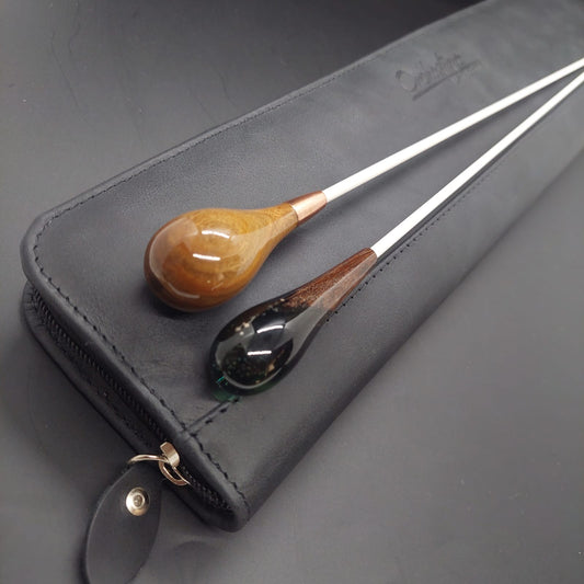 Combo - 2 batutas e Case para 4 Batutas em Couro Legítimo