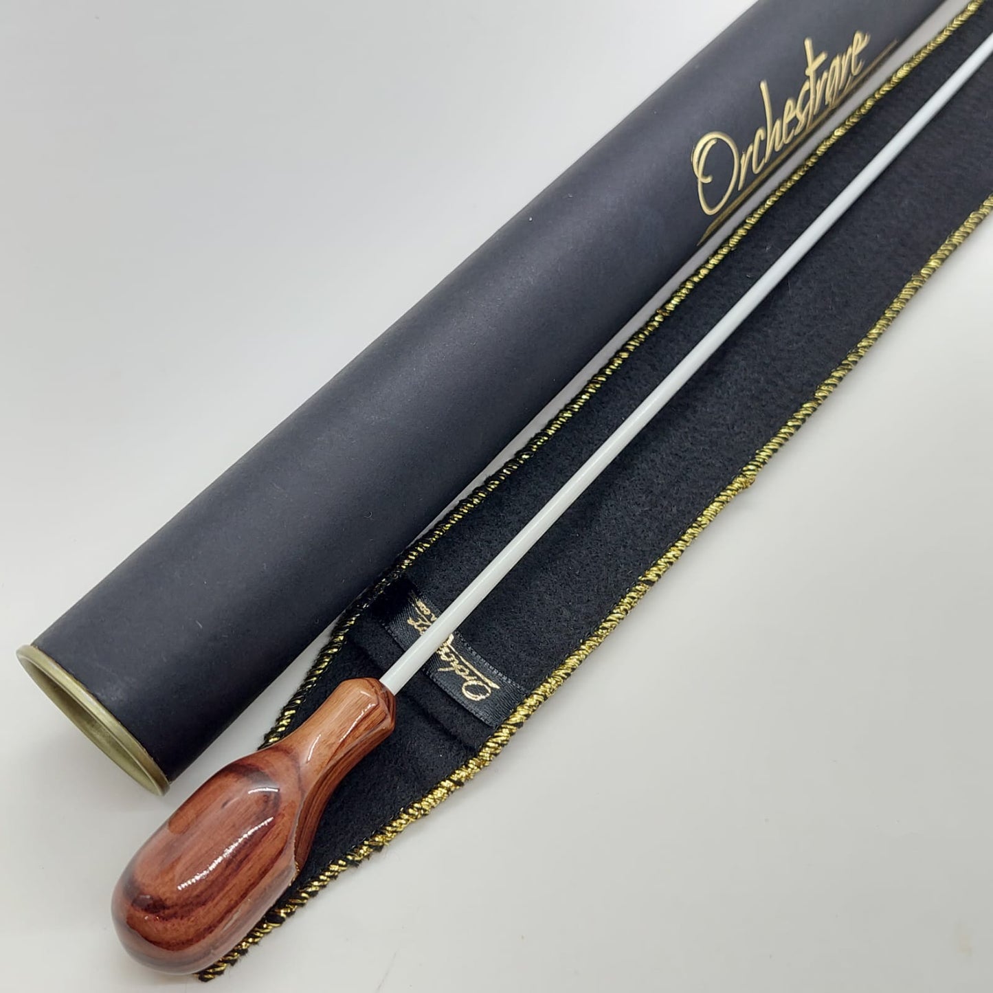 Combo - Batuta Anatômica Zebrawood 36cm (pera curta) e Case Bege