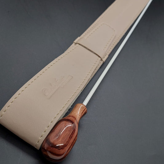 Combo - Batuta Anatômica Zebrawood 36cm (pera curta) e Case Bege