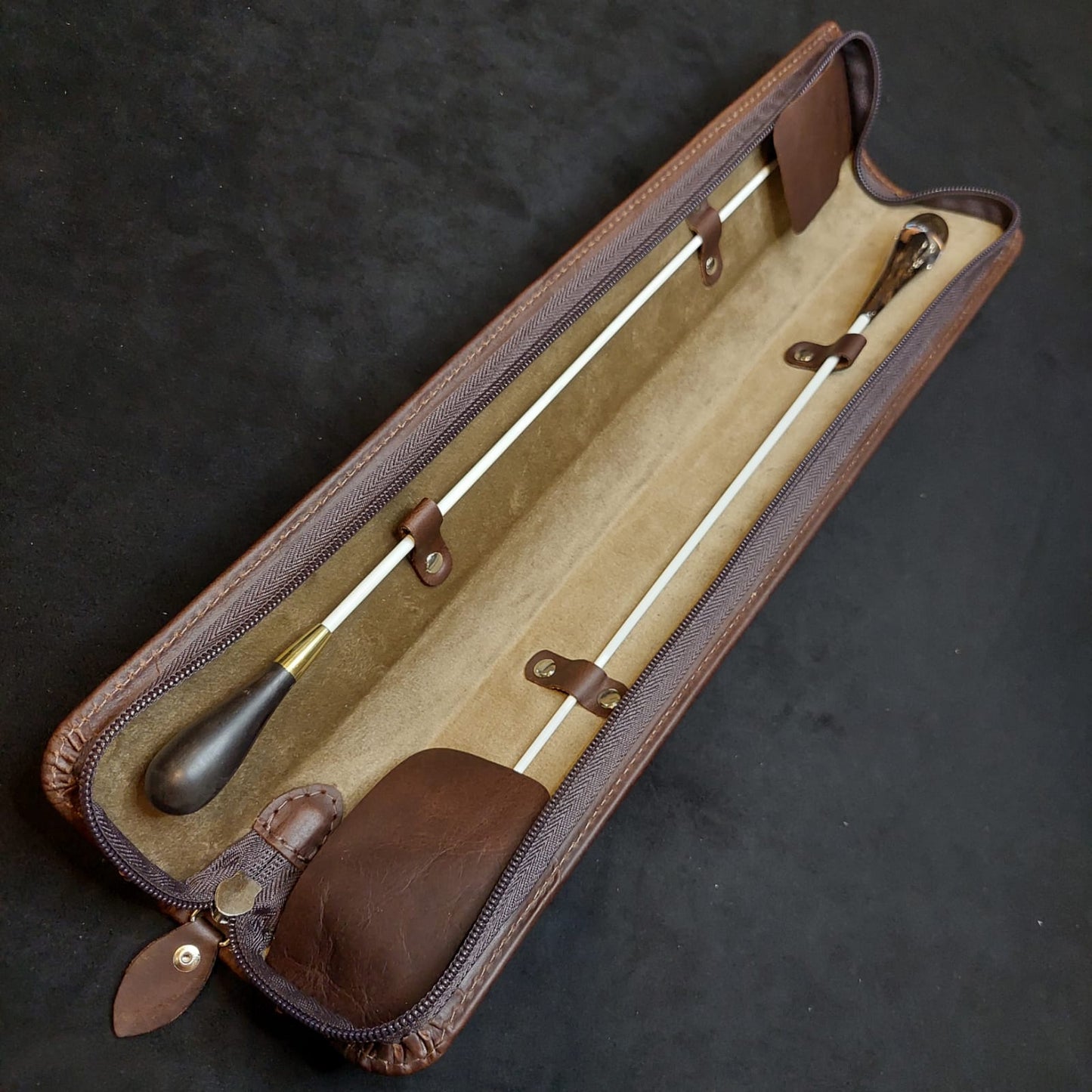 Case para 2 Batutas em Couro Legítimo