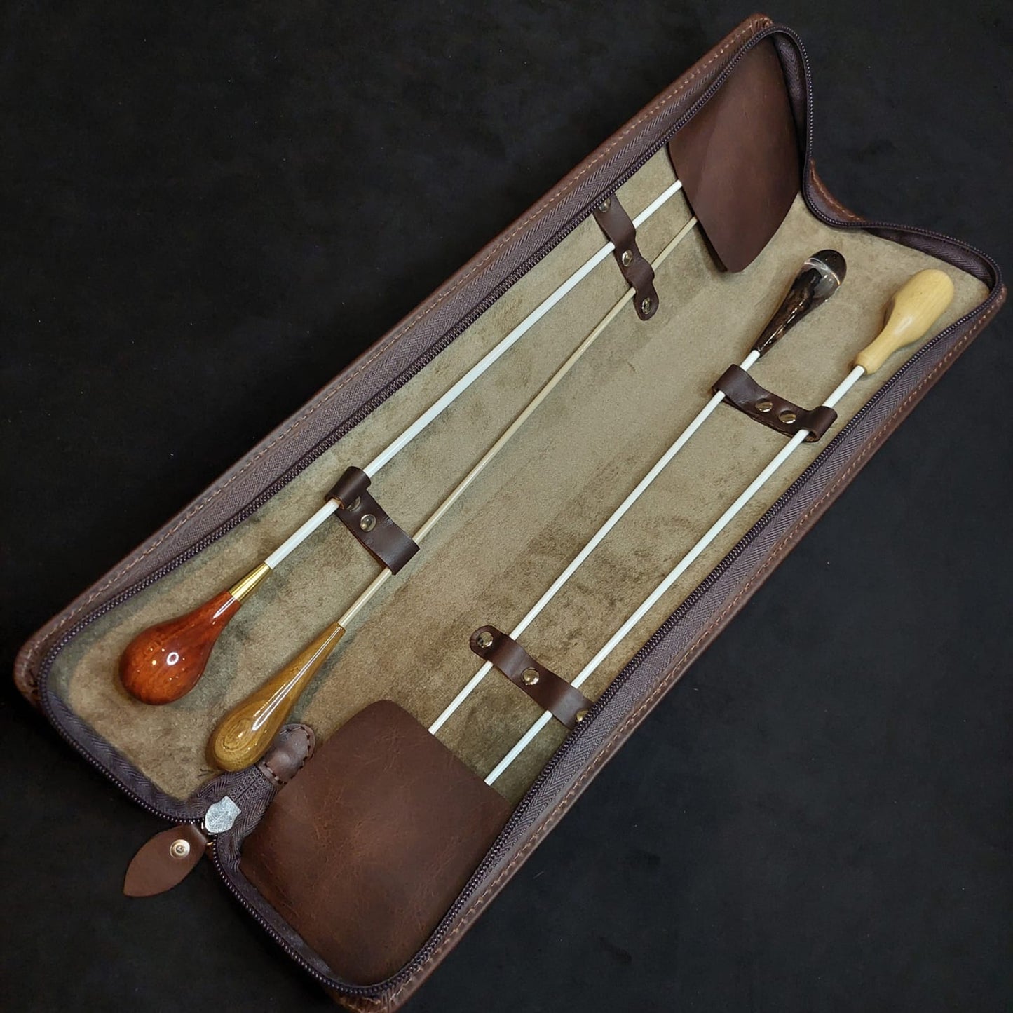 Case para 4 Batutas em Couro Legítimo