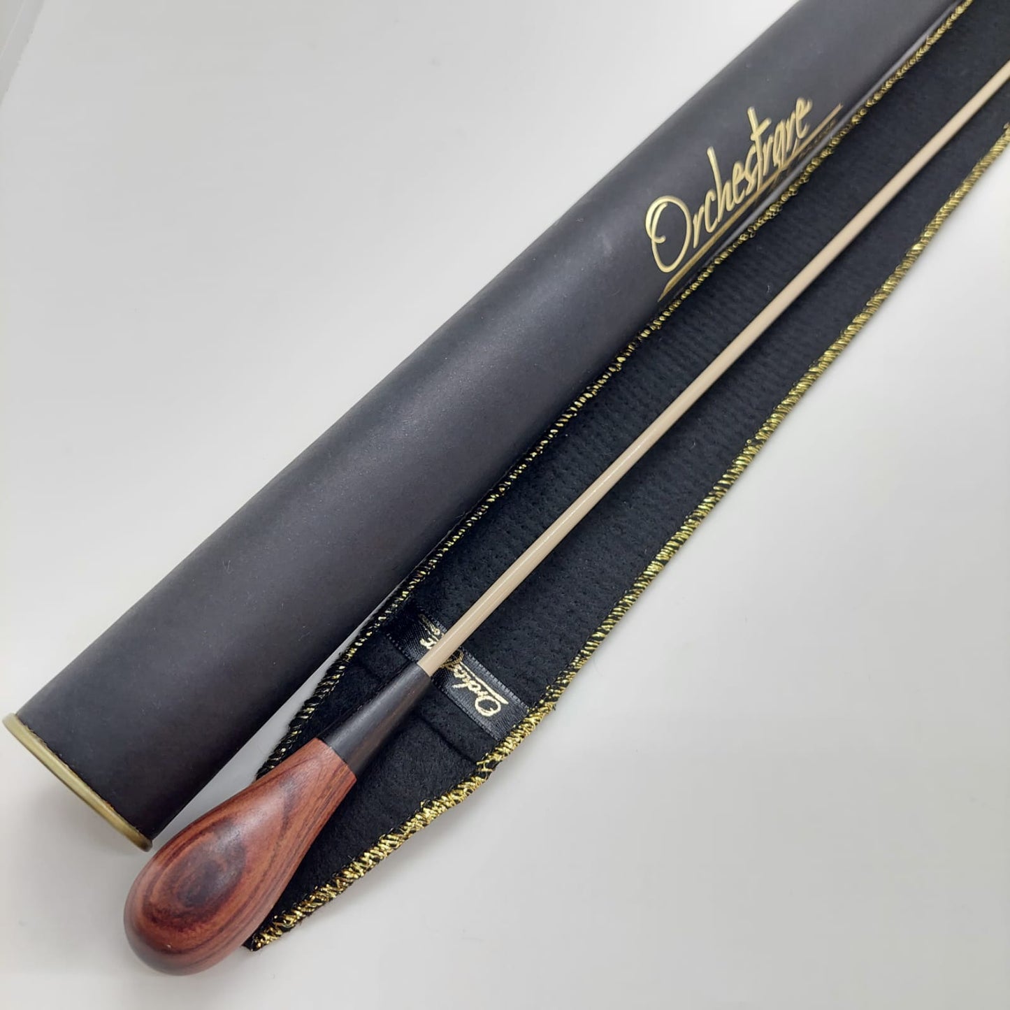 Batuta Clássica Madeira Entalhada Ébano - Zebrawood