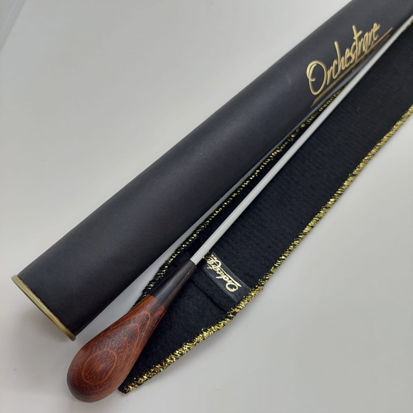 Batuta Clássica Madeira Entalhada Ébano - Zebrawood