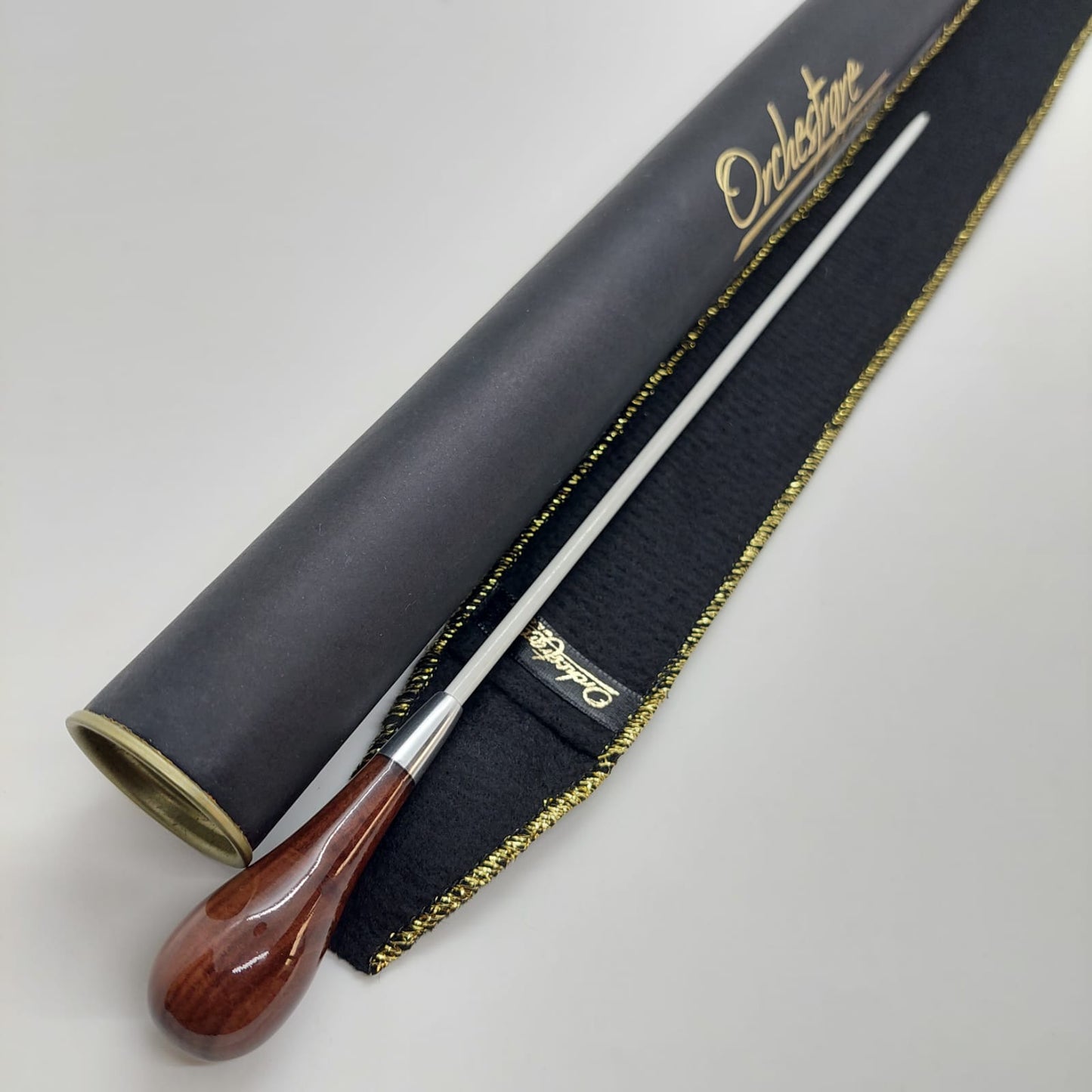 Batuta Clássica Madeira e Metal - Café