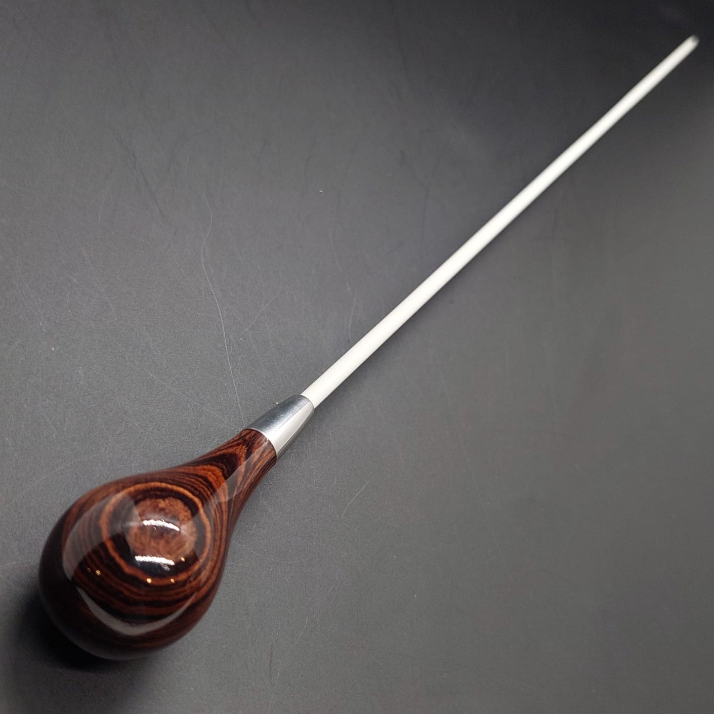 Batuta Clássica Bolinha Madeira e Metal - Zebrawood