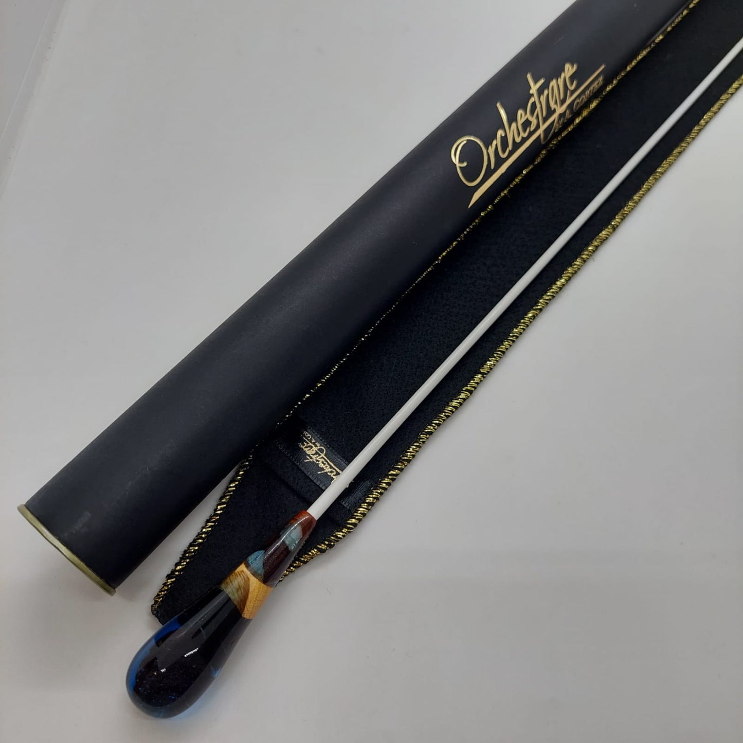 Combo - Batuta Clássica Resina e Madeira Oceano e Case Bege