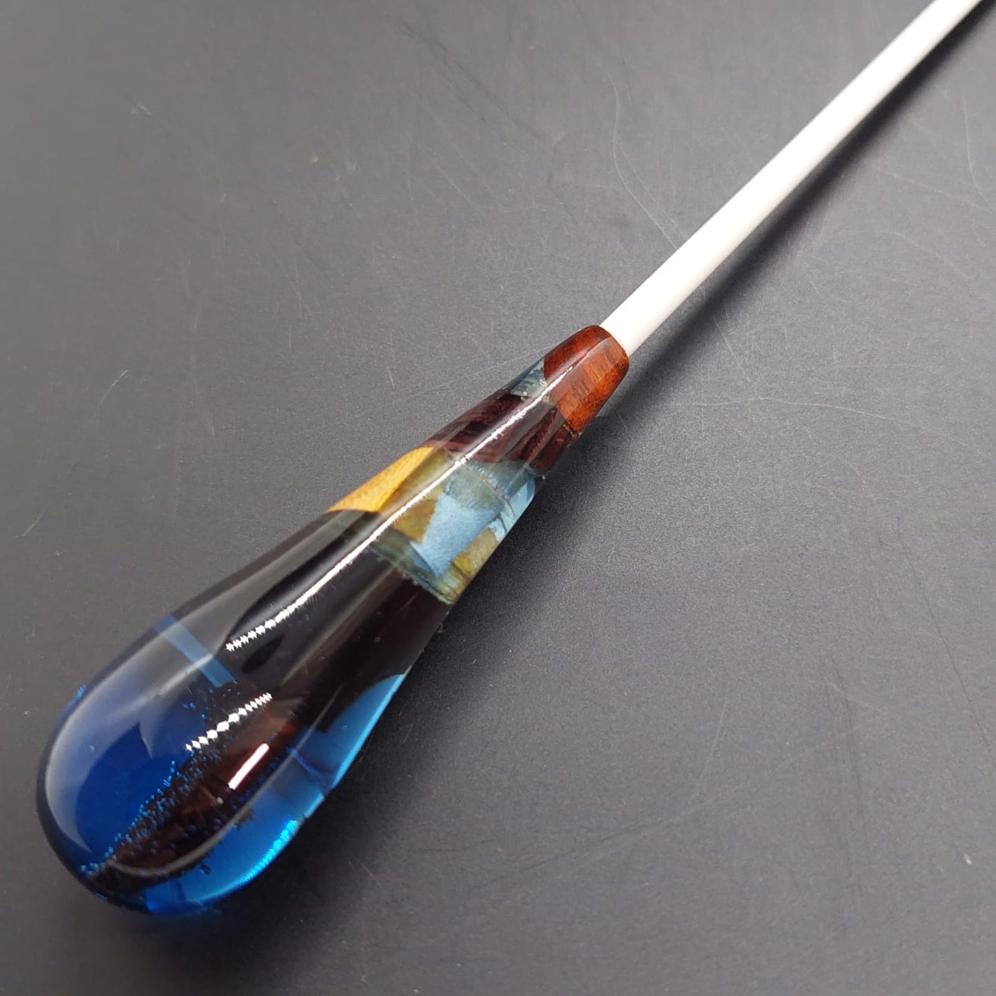 Combo - Batuta Clássica Resina e Madeira Oceano e Case Bege