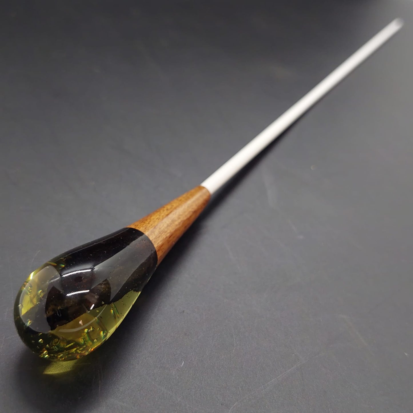 Classic Baton - Amber Resin & Wood