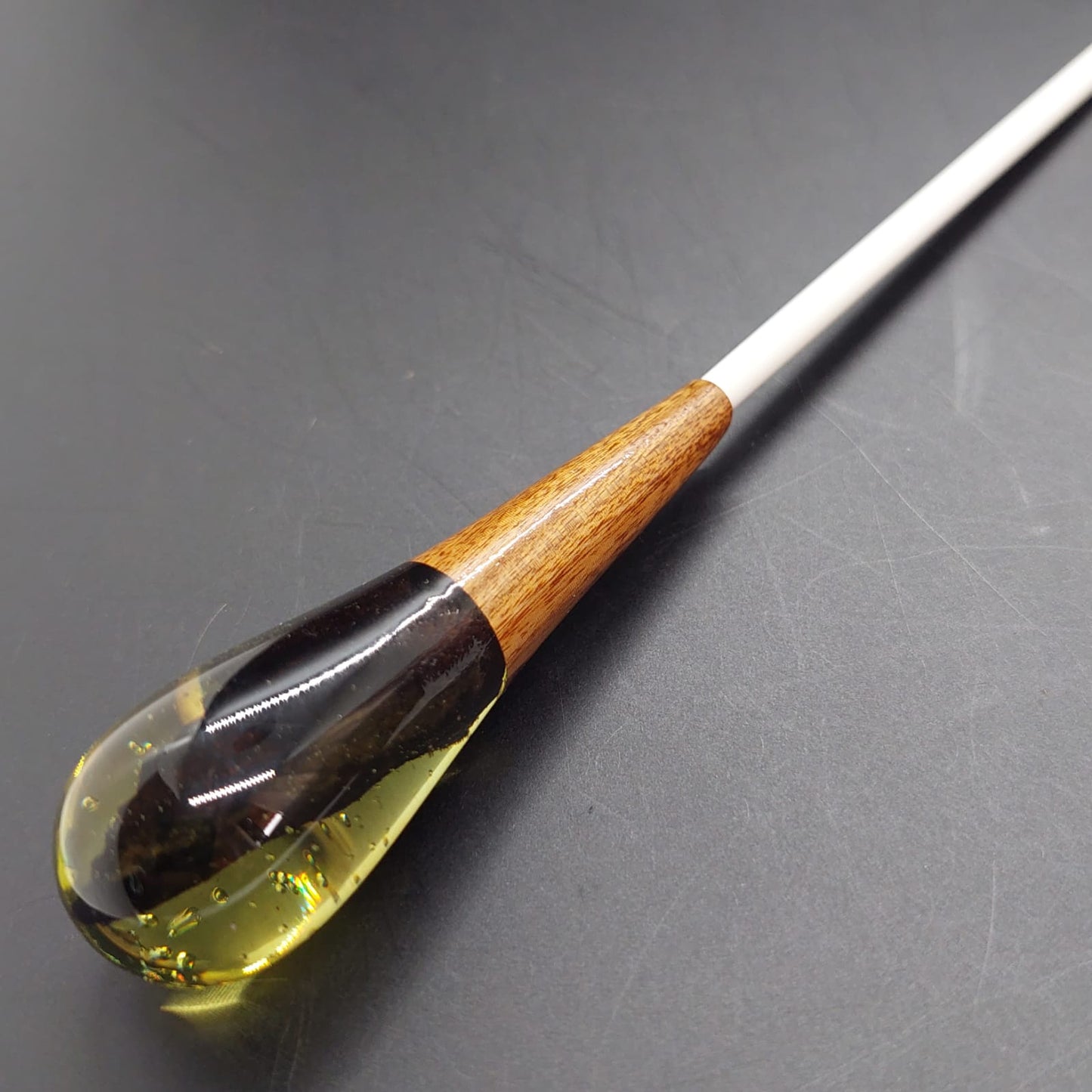 Classic Baton - Amber Resin & Wood