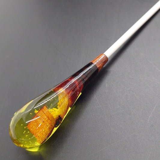 Batuta Clásica Resina y Madera - Ámbar