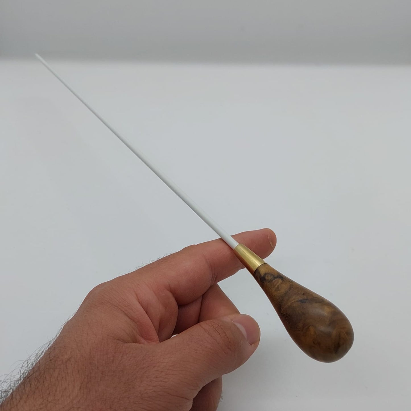 Batuta Clássica Madeira e Metal - Burl de Ipê Natural