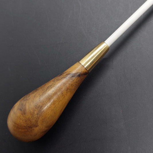 Batuta Clássica Madeira e Metal - Burl de Ipê Natural