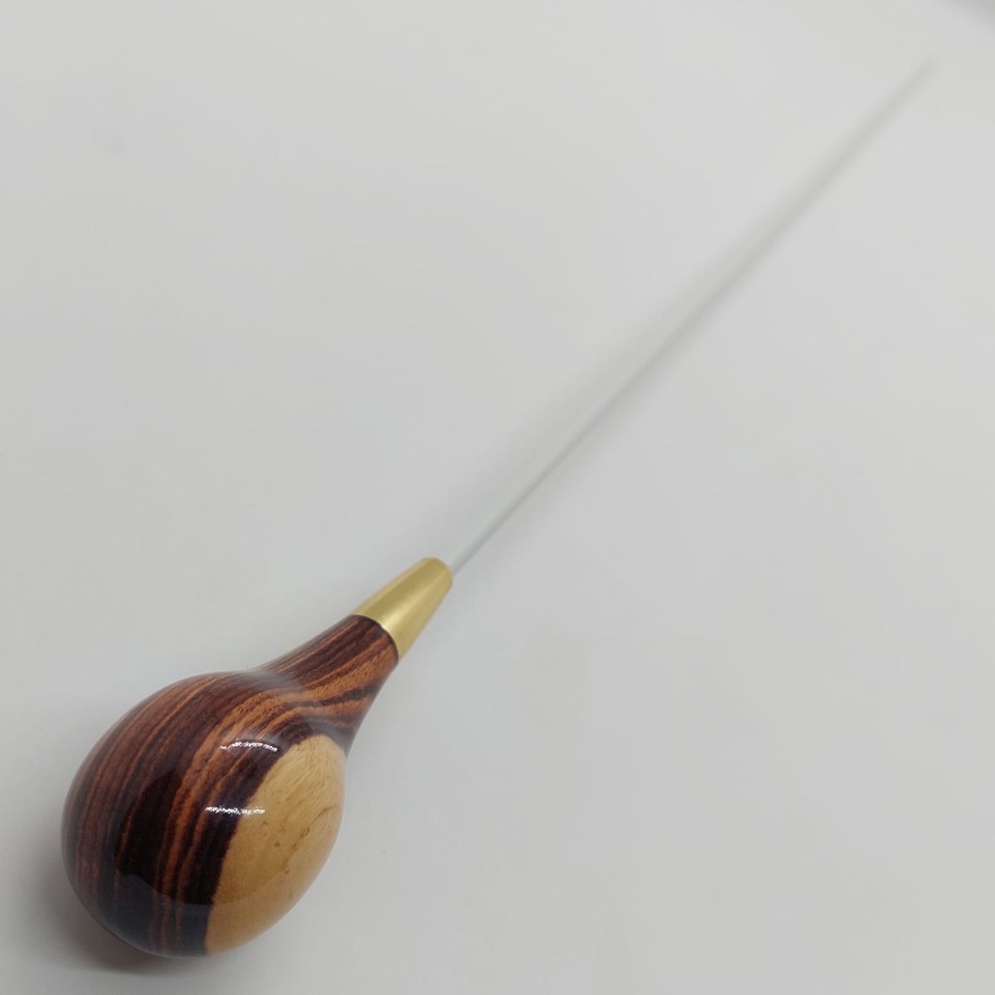 Batuta Clássica Bolinha Madeira e Metal - Zebrawood