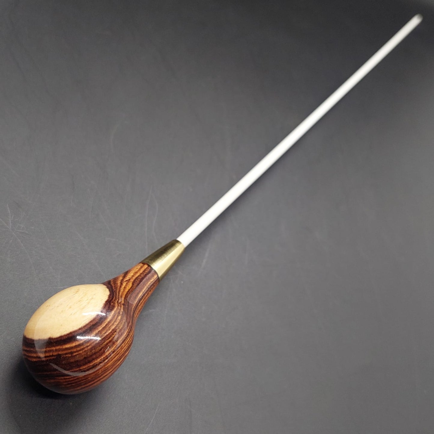 Batuta Clássica Bolinha Madeira e Metal - Zebrawood