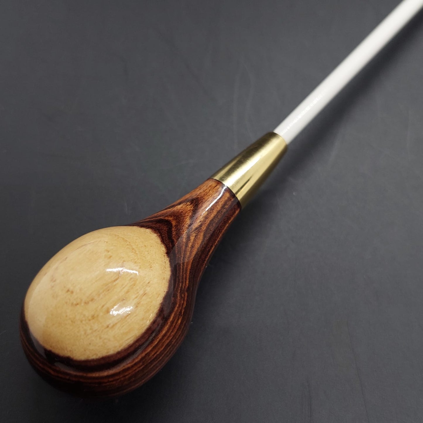 Batuta Clássica Bolinha Madeira e Metal - Zebrawood