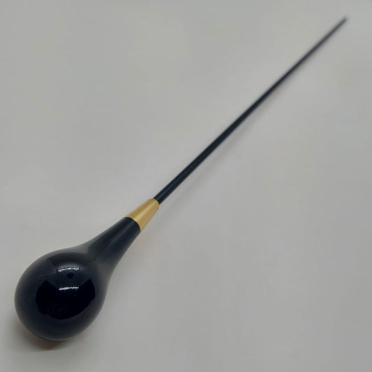 Batuta Clássica Bolinha Madeira Colorida e Metal - Preto